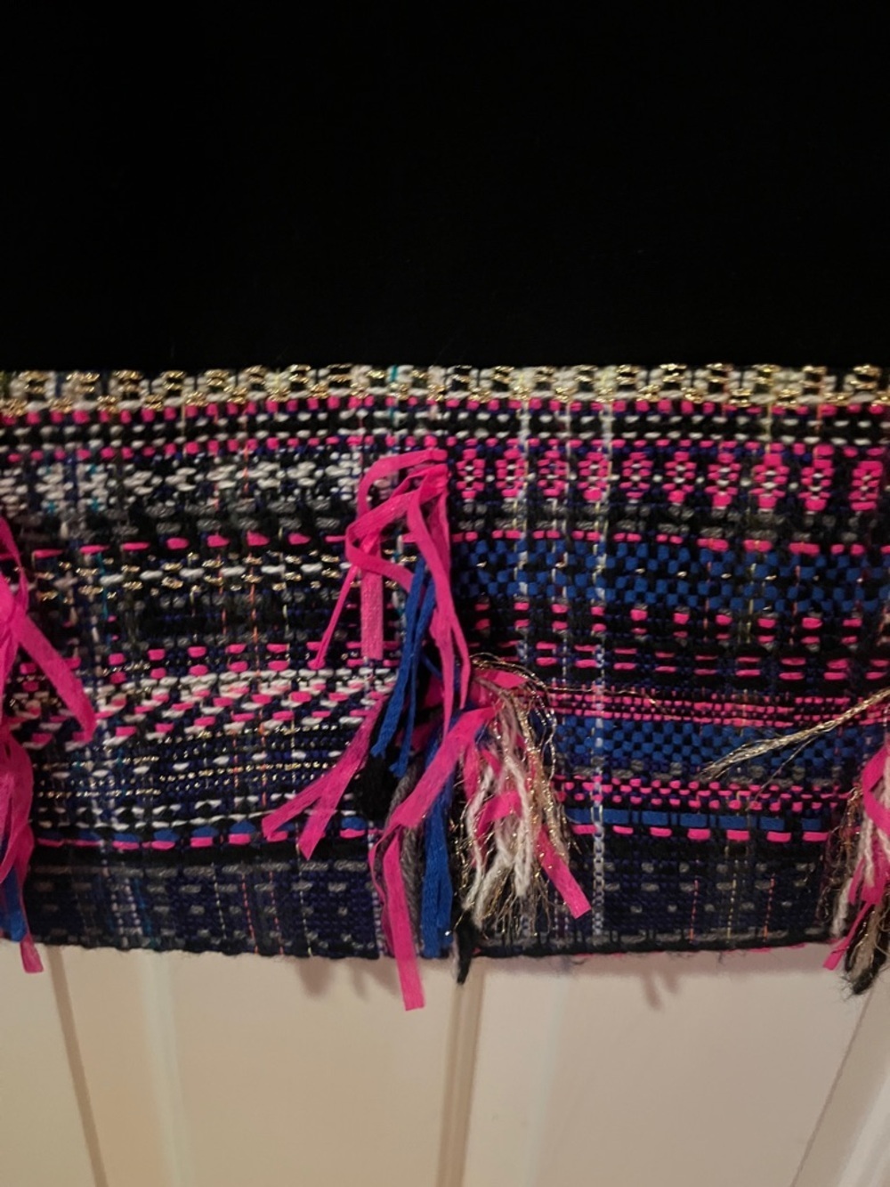Milly Dress Size 4 Black Sleeveless Pink Blue Trim Made in USA Fully Lined - Picture 4 of 7